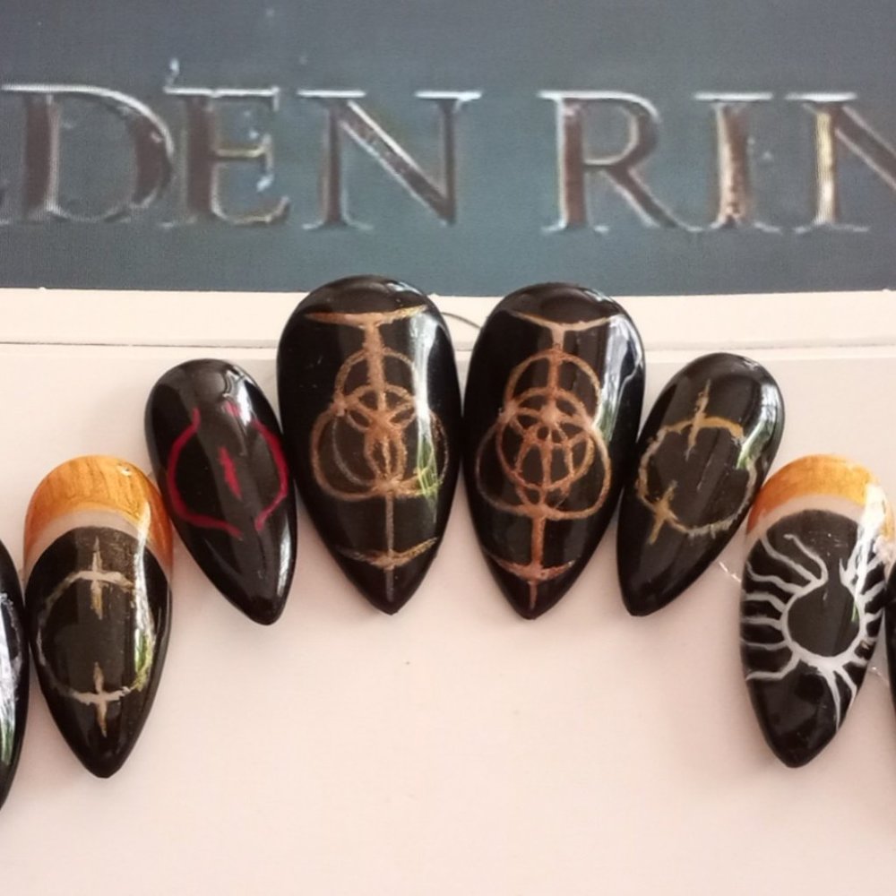 Elden ring /cosplay luxury press on nails available in any length n shape pPN28